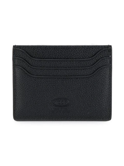 Shop Tod's Logo Cardholder Wallet In Black