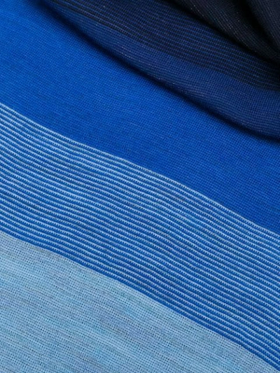 Shop Missoni Stripe Pattern Scarf In Blue