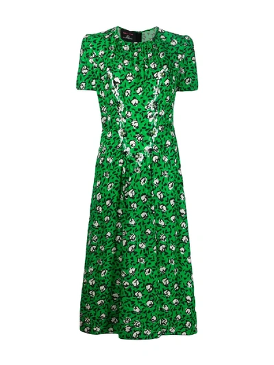 Marc Jacobs The Sofia Loves The 40s Silk Midi Dress In Green