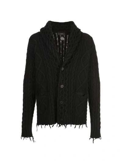 Shop Alanui Cable Knit Cardigan In Black