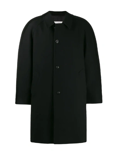 Shop Maison Margiela Single Breasted Overcoat In Black