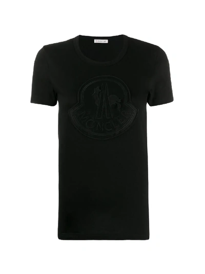 Shop Moncler Large Chest Logo T-shirt In Black