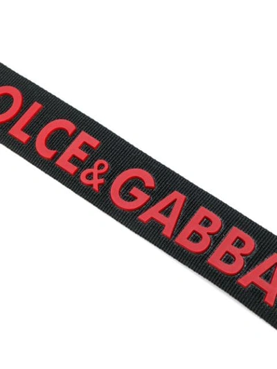 Shop Dolce & Gabbana Logo Tag Keyring In Black