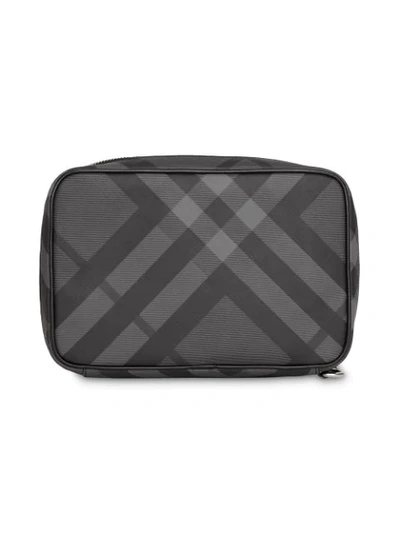 Shop Burberry London Check Travel Pouch In Grey