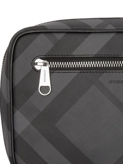 Shop Burberry London Check Travel Pouch In Grey