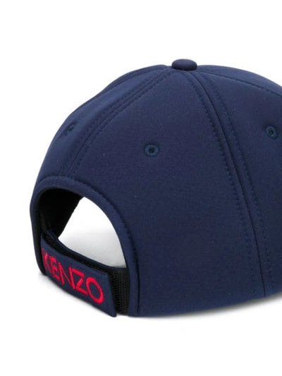 Shop Kenzo Tiger Embroidered Cap In Blue