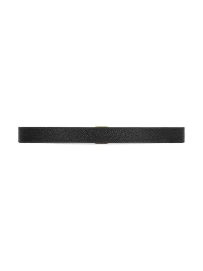 Shop Gucci Leather Belt With Framed Double G In Black