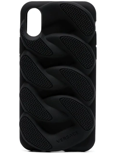 Shop Versace Chain Reaction Iphone X Phone Cover In Black