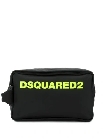 Shop Dsquared2 Logo Patch Wash Bag In Black