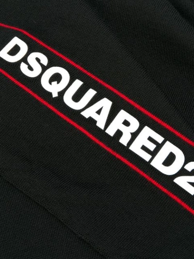 Shop Dsquared2 Logo Print Scarf In Black