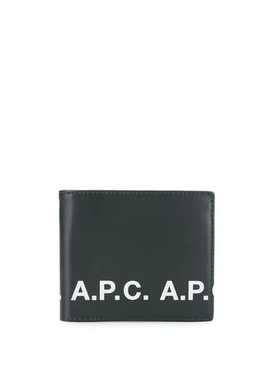 Shop Apc Logo Bi-fold Wallet In Black