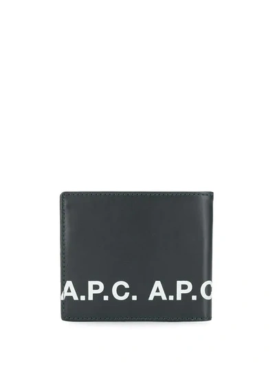 Shop Apc Logo Bi-fold Wallet In Black