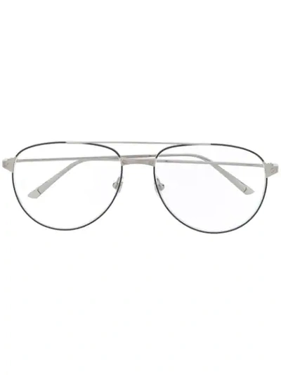 Shop Cartier Santos De  Glasses In Silver