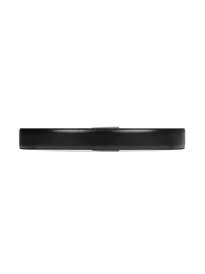 Shop Gucci Leather Belt With Bees In Black