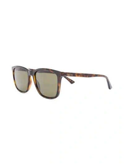 Shop Gucci Eyewear Square Frame Sunglasses - Brown