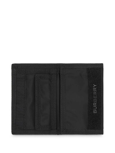 Shop Burberry Logo Print Nylon Travel Wallet In Black