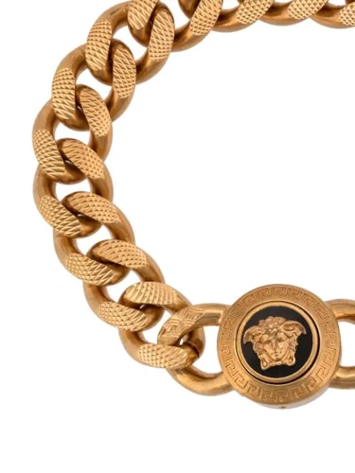 Shop Versace Medusa Chain Bracelet In Gold