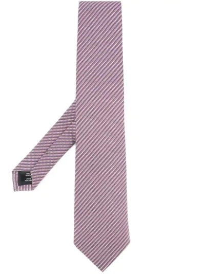 Shop Gieves & Hawkes Embroidered Stripe Tie In Multicolour