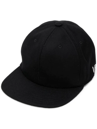 Shop Les Hommes Logo Plaque Cap - Black