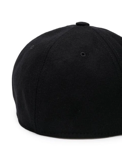 Shop Les Hommes Logo Plaque Cap - Black