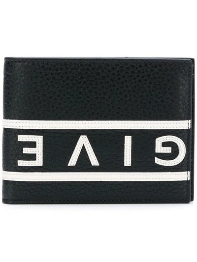 Shop Givenchy Logo Contrast Bi-fold Wallet In Black
