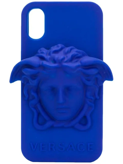 Versace Medusa Logo Silicone Iphone X Case In D7p Blue | ModeSens