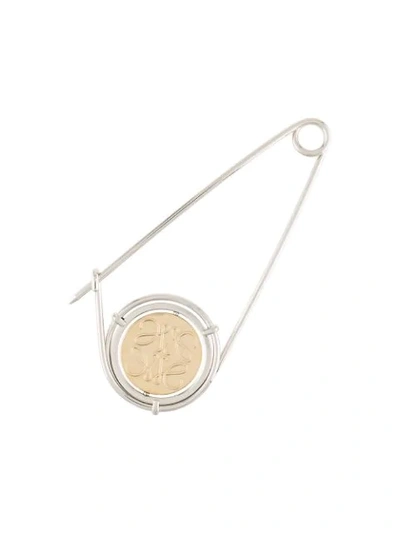 Shop Loewe Oversized Safety Pin In Silver