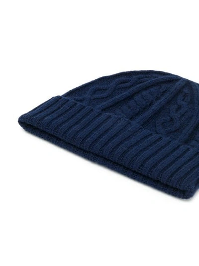 Shop Brunello Cucinelli Cashmere Knitted Hat In C9080 Blu