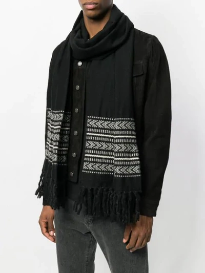 Shop Saint Laurent 'ikat' Schal In Black