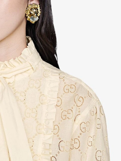 Shop Gucci Lion Head Earrings In Gold