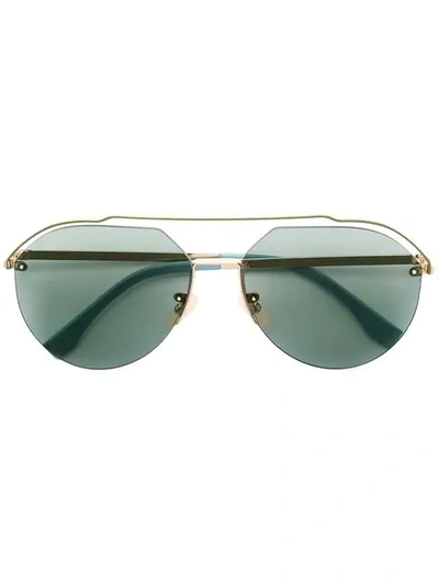 Shop Fendi Aviator Sunglasses In Blue