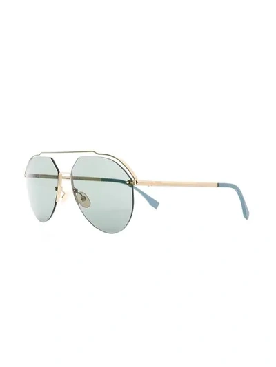 Shop Fendi Aviator Sunglasses In Blue