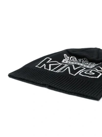 Shop Dolce & Gabbana King Print Beanie Hat In S9000
