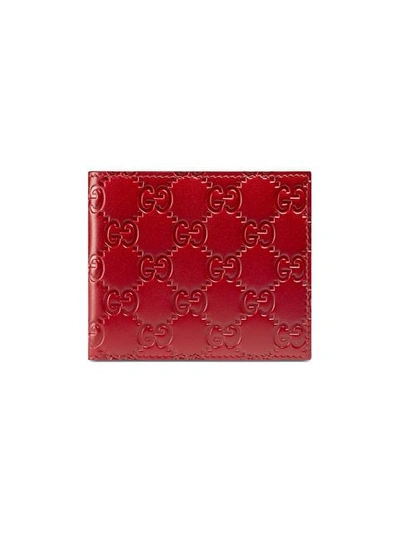 Shop Gucci Signature Wallet In Red
