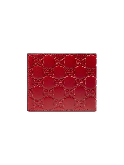 Shop Gucci Signature Wallet In Red
