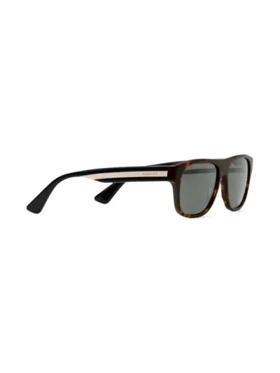 Shop Gucci Rectangular-frame Acetate Sunglasses In Brown