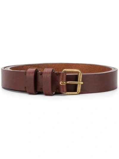 Shop Ami Alexandre Mattiussi Thin Belt In Brown