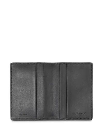 Shop Burberry Monogram Leather Bifold Card Case In Black