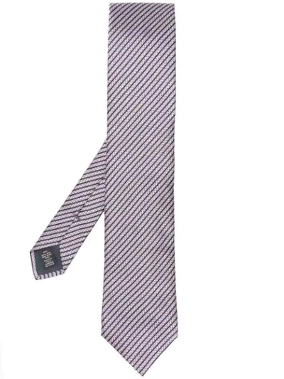 Shop Ermenegildo Zegna Striped Pattern Tie - Blue