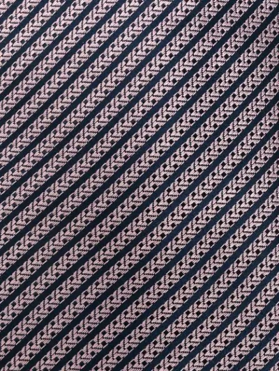 Shop Ermenegildo Zegna Striped Pattern Tie - Blue