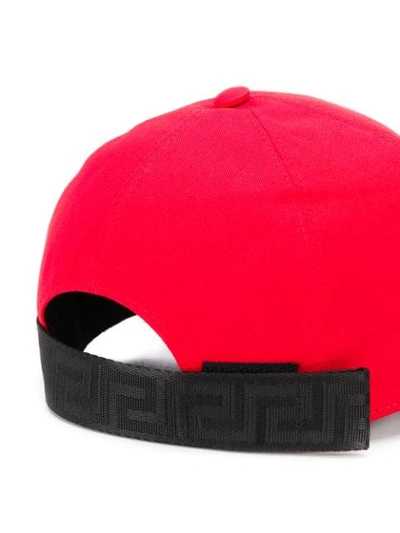 VERSACE EMBROIDERED LOGO BASEBALL CAP - 红色