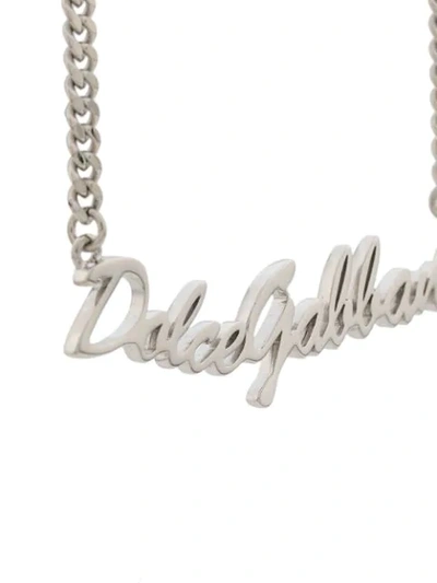 Shop Dolce & Gabbana Logo Chain Necklace In Silver