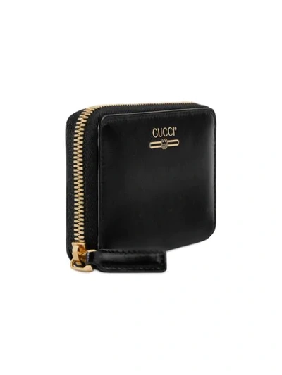 Shop Gucci Zip Card Case With  Logo In Black