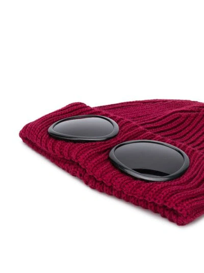Shop C.p. Company Beanie Mit Goggle-detail In Red
