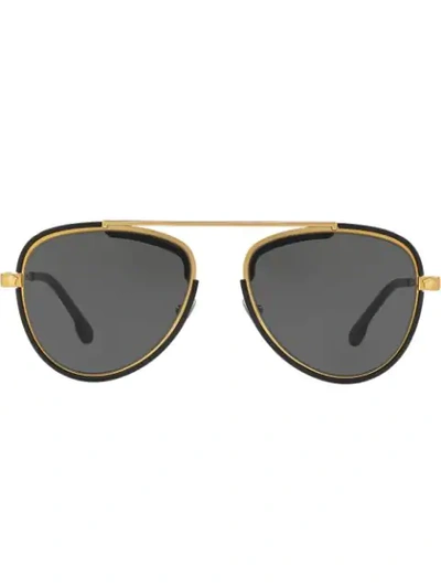 Shop Versace Aviator Sunglasses In Metallic