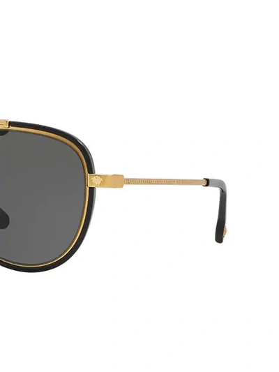 Shop Versace Aviator Sunglasses In Metallic