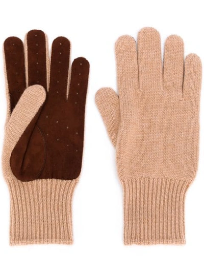 Shop Brunello Cucinelli Perforated Gloves In Neutrals