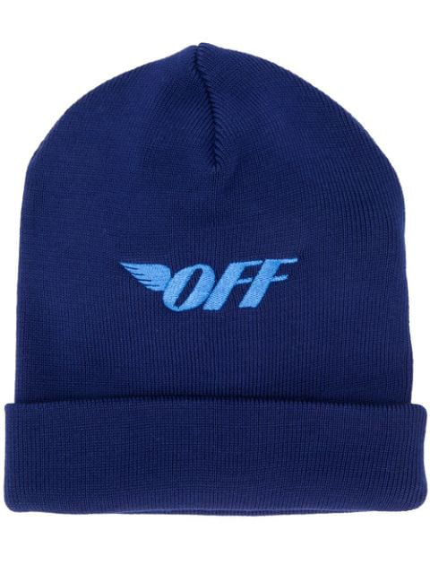 off white beanie blue