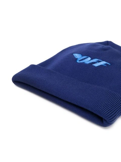 Shop Off-white Logo Embroidered Hat - Blue