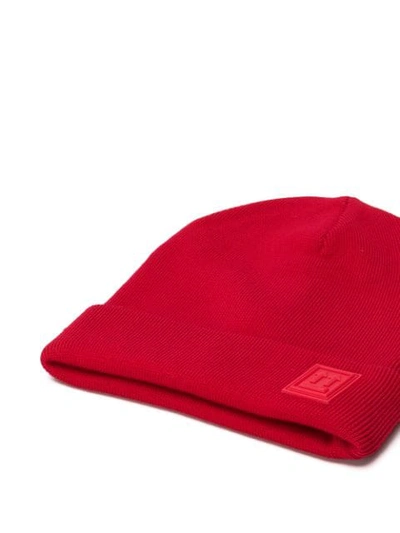 Shop Off-white Wool Patch Beanie In Red